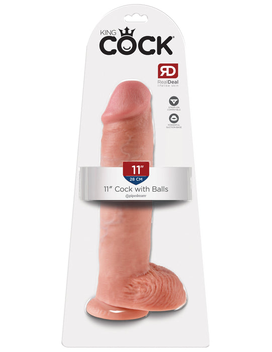 King Cock 11" Cock with Balls - Light | AdultSex.Toys