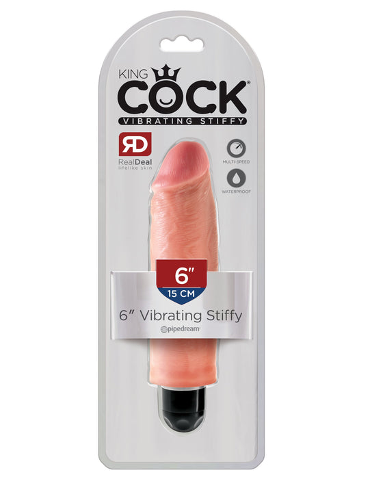 King Cock 6" Vibrating Stiffy - Light | AdultSex.Toys