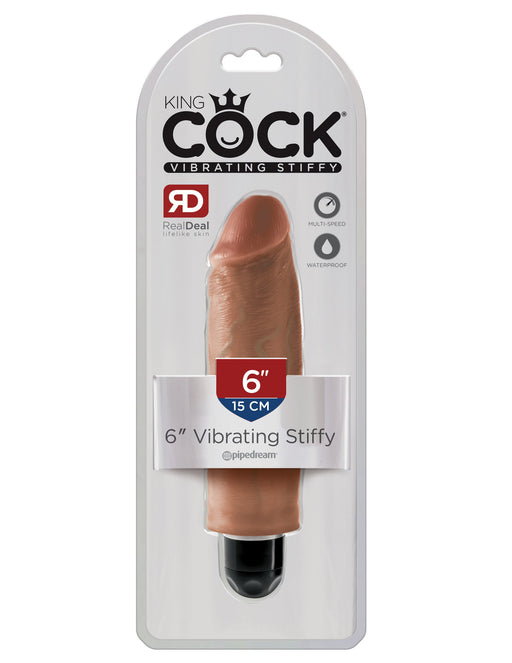 King Cock 6" Vibrating Stiffy - Tan | AdultSex.Toys