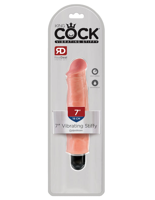 King Cock 7" Vibrating Stiffy - Light | AdultSex.Toys