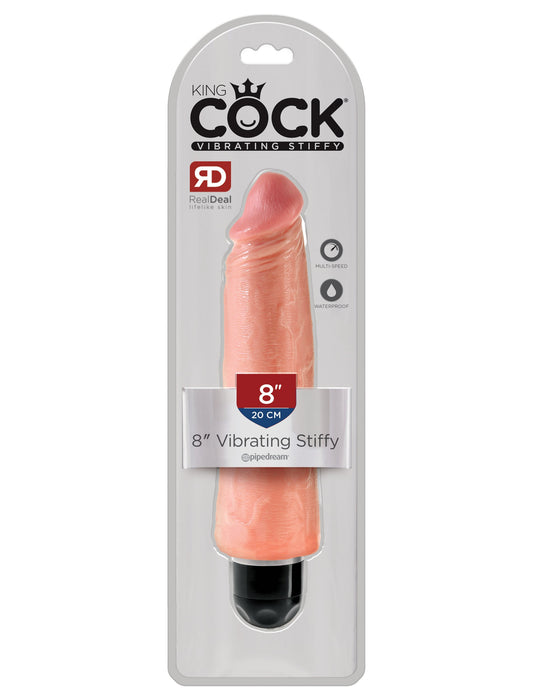 King Cock 8" Vibrating Stiffy - Light | AdultSex.Toys