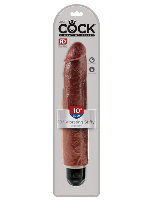 King Cock 10" Vibrating Stiffy - Brown
 | AdultSex.Toys