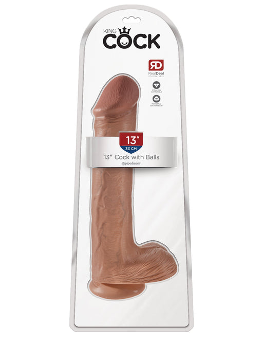 King Cock 13" Cock with Balls - Tan | AdultSex.Toys