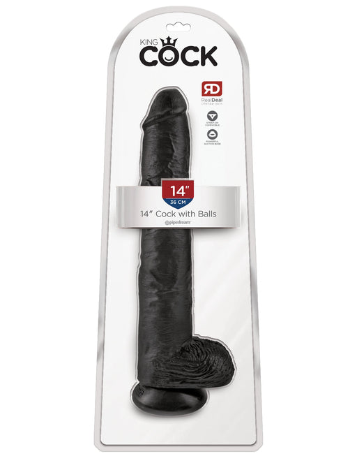 King Cock 14" Cock with Balls - Black | AdultSex.Toys