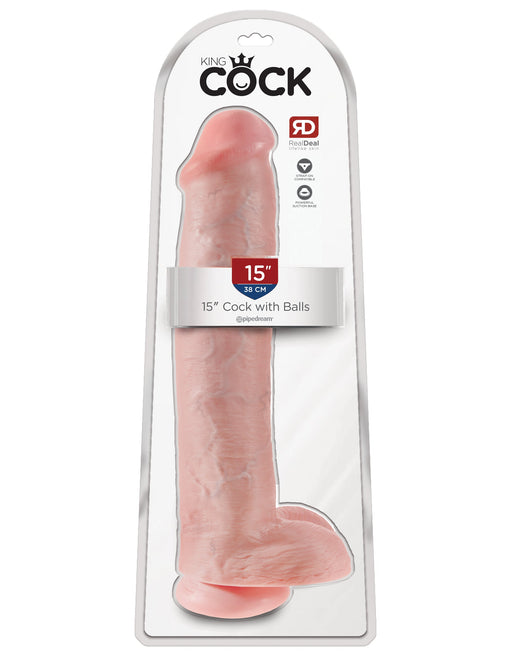 King Cock 15" Cock with Balls - Light | AdultSex.Toys