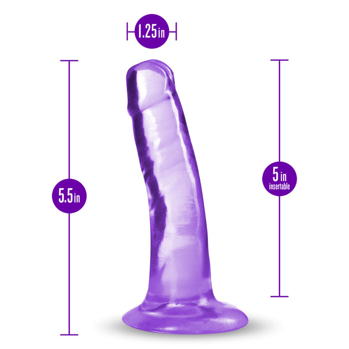 B Yours Plus Hard Happy Realistic G-Spot Purple 5.5-Inch Long Dildo With Suction Cup Base