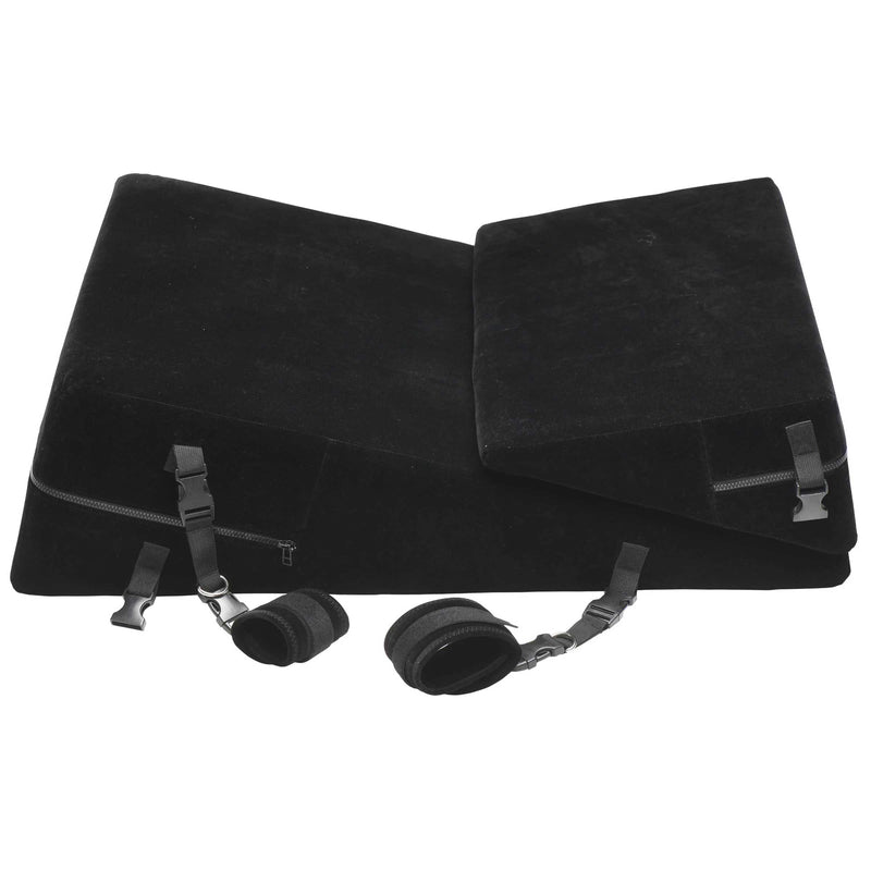 XR Brands Bondage Cushion Set Bondage Foam Wedge Pillow Set - Black