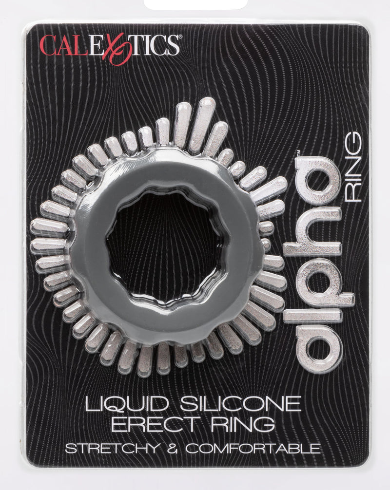 CalExotics Alpha Liquid Silicone Erect Ring - Gray