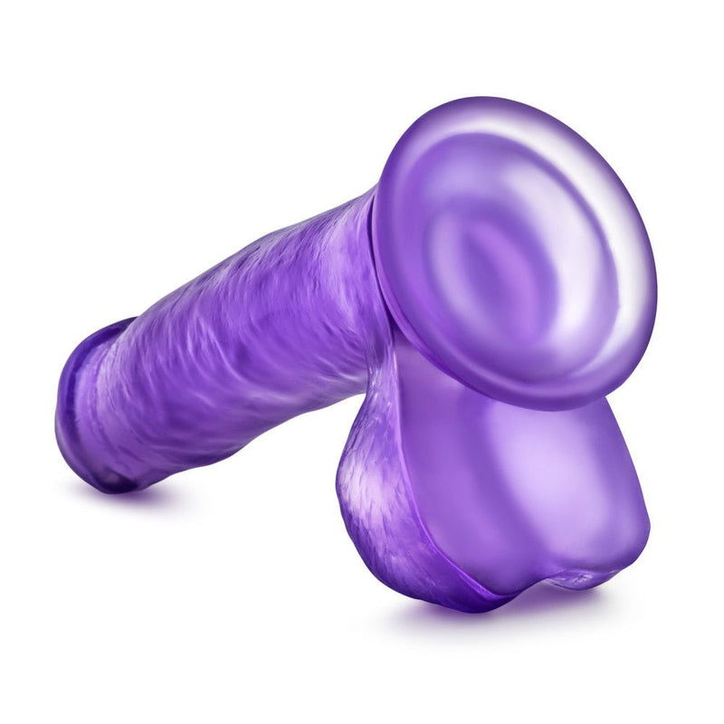 B Yours Sweet N' Hard 1 Realistic Purple 7-Inch Long Dildo With Balls & Suction Cup Base