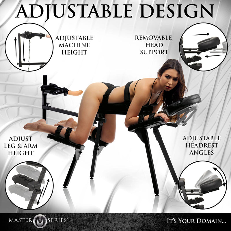 XR Brands Obedience Bench With Sex Machine - Black