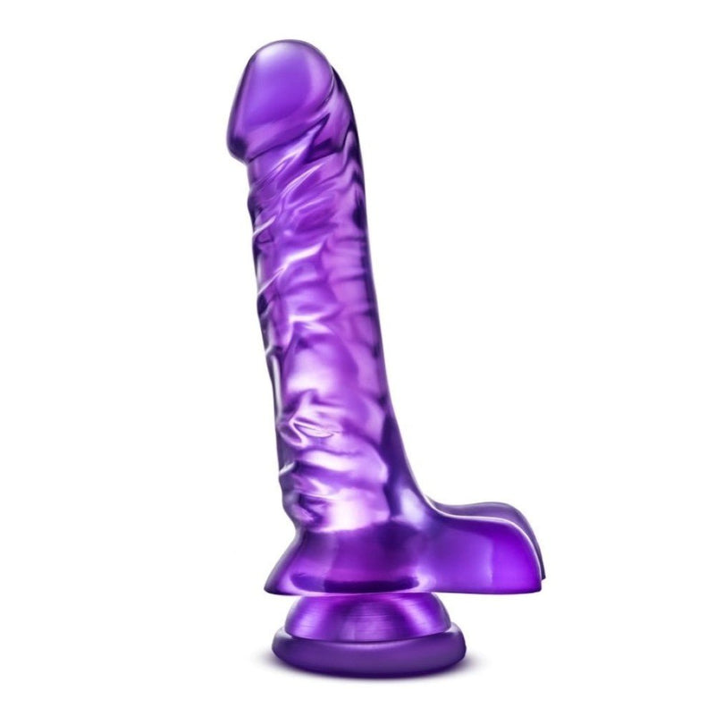 B Yours Basic 8 Realistic Purple 9-Inch Long Dildo With Balls & Suction Cup Base