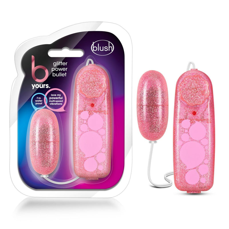 B Yours Glitter Power Bullet Pink 2.25-Inch Vibrating Bullet