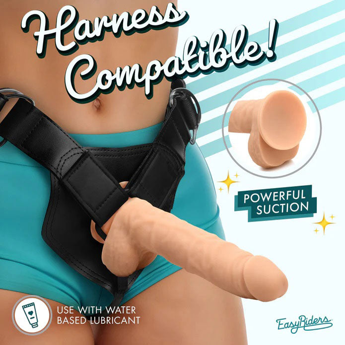 Curve Toys Easy Riders 7" Silicone Dildo With Balls - Light