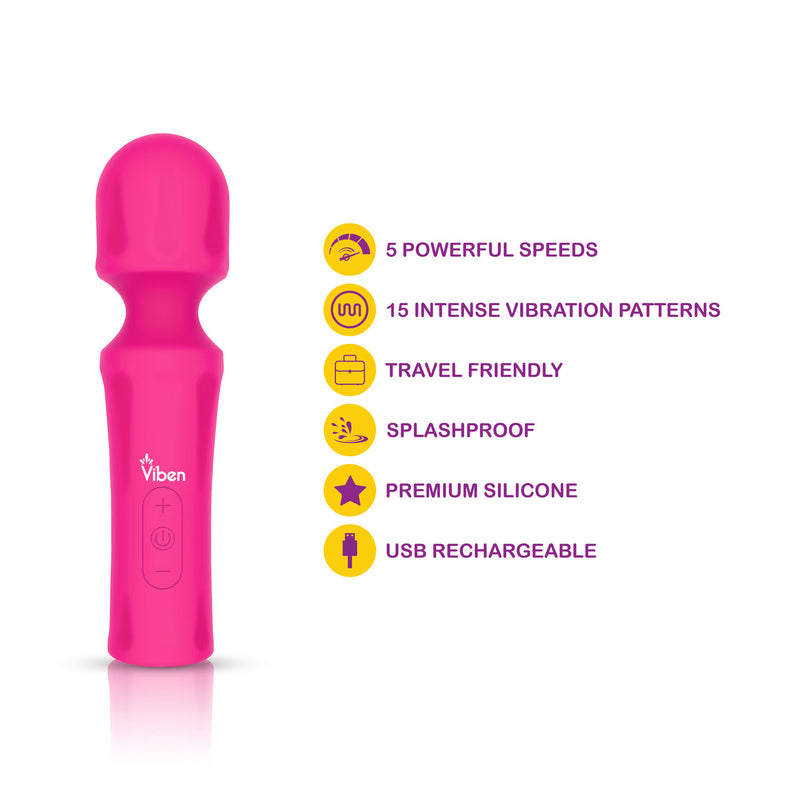 Viben Mighty Muse Mini Massager - Hot Pink