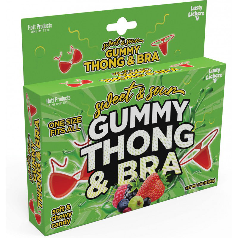 Hott Products Sweet and Sour Gummy Thong and Bra