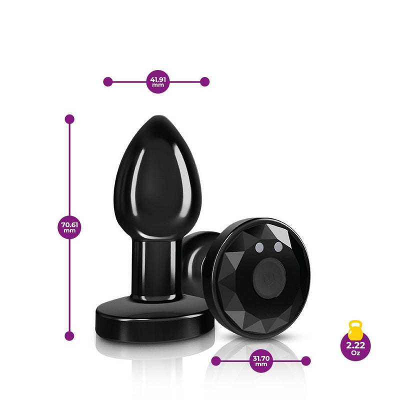 Viben Vibrating Gunmetal Metal Remote Plug - Small