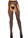 "Heart Net Suspender Pantyhose - One Size - Black LA-1958BLKOS"