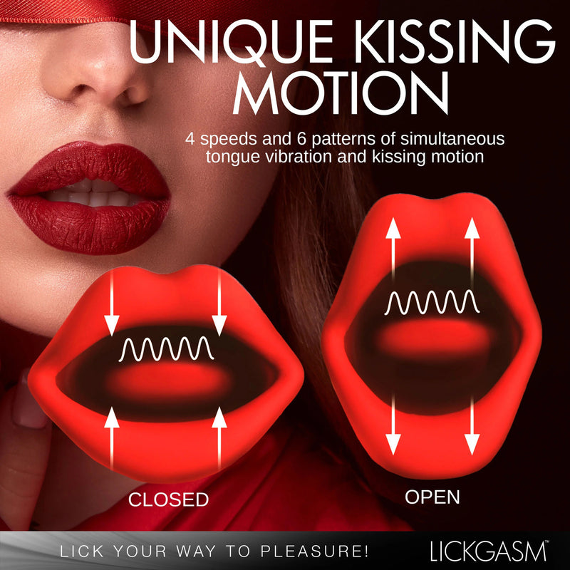 XR Brands Lickgasm Kiss and Tell Mini Kissing and Vibrating Clitoral Stimulator - Red