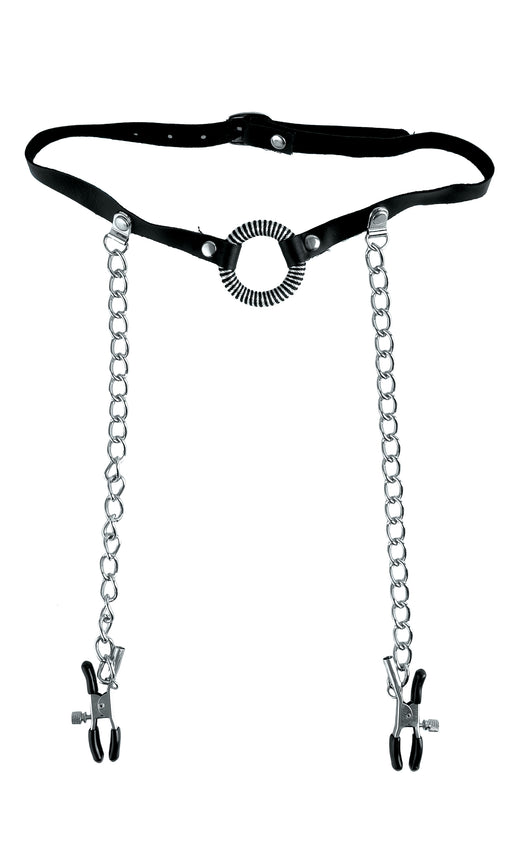 "Fetish Fantasy Series O-Ring Gag With Nipple Clamps PD3845-23"