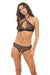 "Cuff It Halter Bra and Crotchless Panty 2pc Set - Black - M/l RR-53048BLKML"