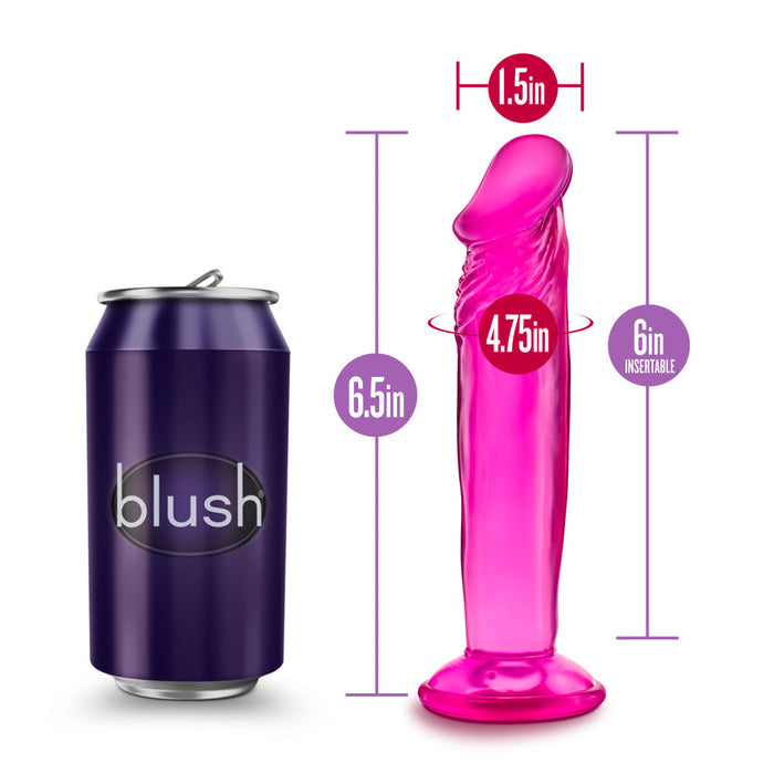 B Yours Sweet N' Small 6.5 Realistic Pink 6.5-Inch Long Dildo With Suction Cup Base