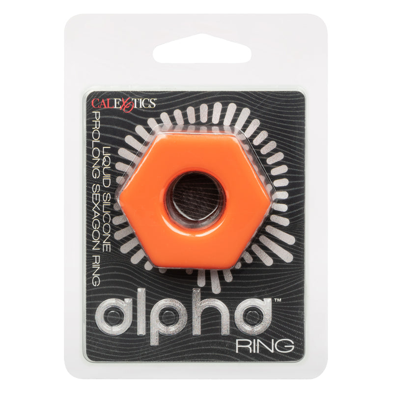 CalExotics Alpha Liquid Silicone Prolong Sexagon Ring - Orange