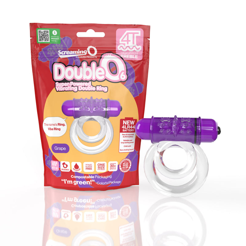 Screaming O Screaming O 4t - Double O 6 Super Powered Vibrating Double Ring - Grape