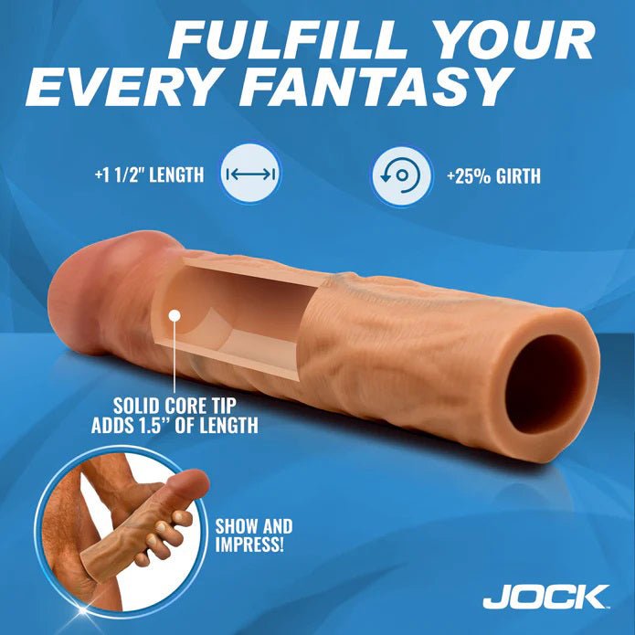 Curve Toys Jock 1.5" Silicone Penis Extension Sleeve - Medium