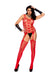 "Heart Net Suspender Bodystocking - One Size - Red EM-12193RDOS"