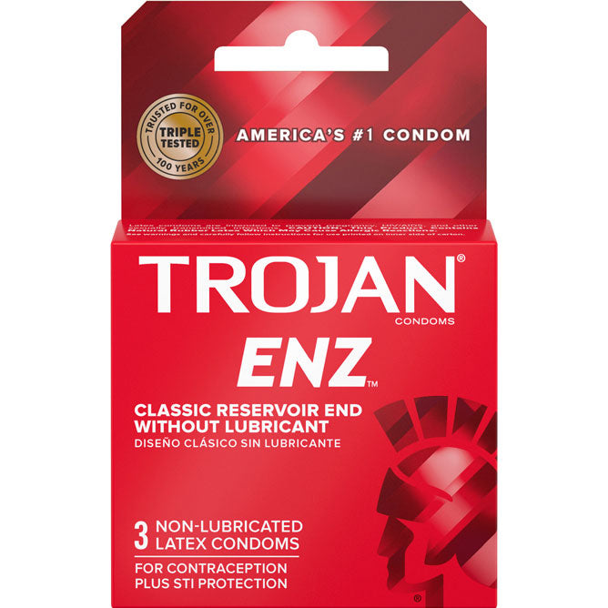 Paradise Marketing Trojan Enz Non-Lubricated Condoms - 3 Pack