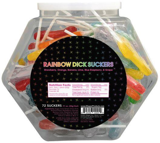 Kheper Games Rainbow Dick Suckers - 72 Pack