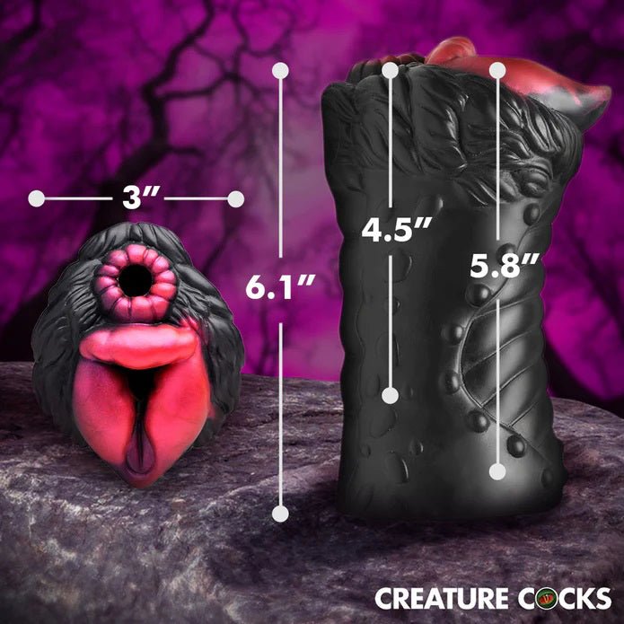 XR Brands Savage She-Wolf Silicone Stroker - Brown - Stroker Masturbator - Creature Stroker