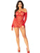 "Red Seamless Lace and Net Mini Dress - Dress With Twist Halter Strap - Os LA-81670REDOS"