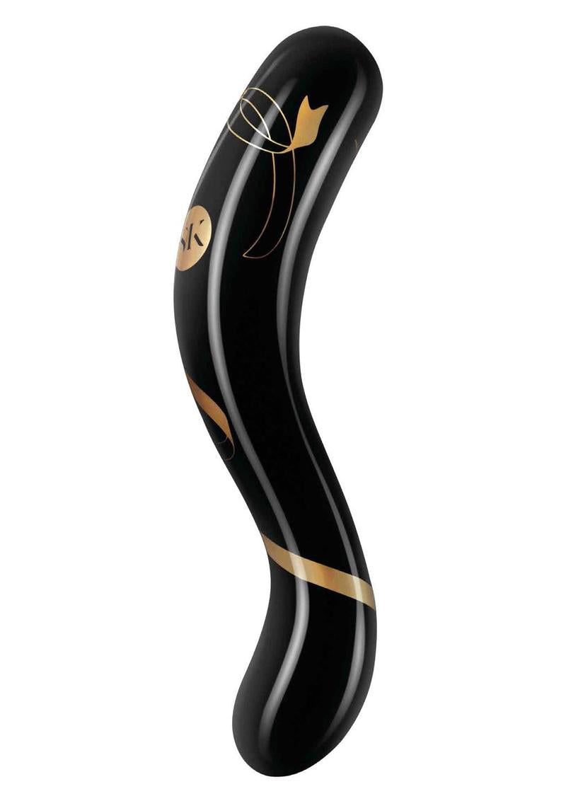 XGEN Secret Kisses - 7 Inch Handblown Double Ended Dildo - Black