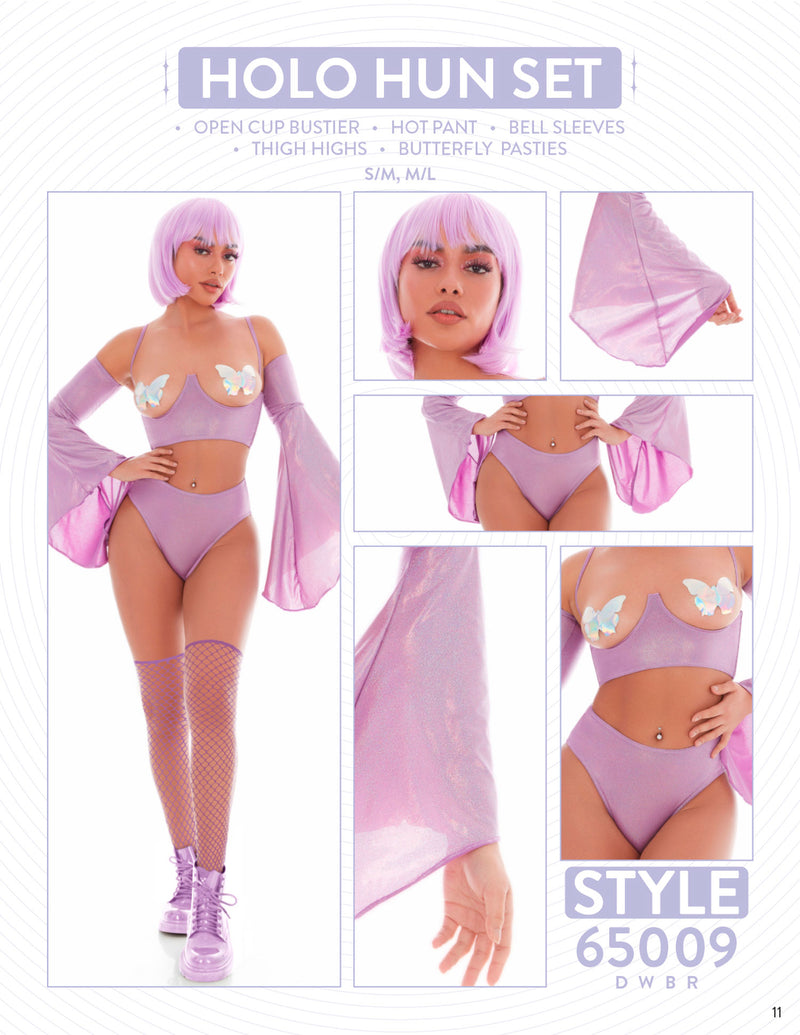KandiHouse Holo Hun 5pc Set - Medium/large - Purple
