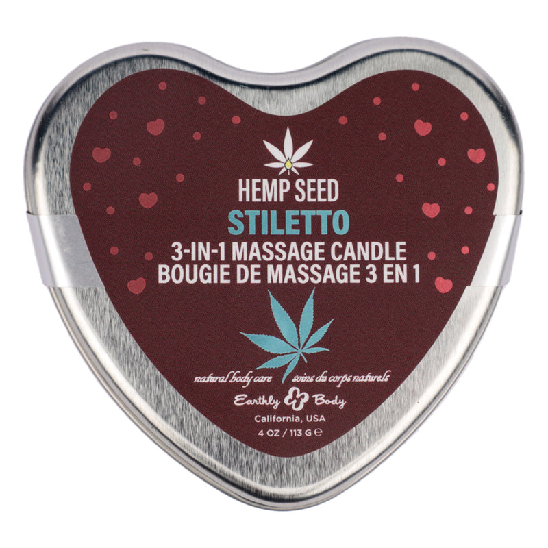 Earthly Body Hemp Seed 3 in 1 Massage Candle Stiletto 4.07oz