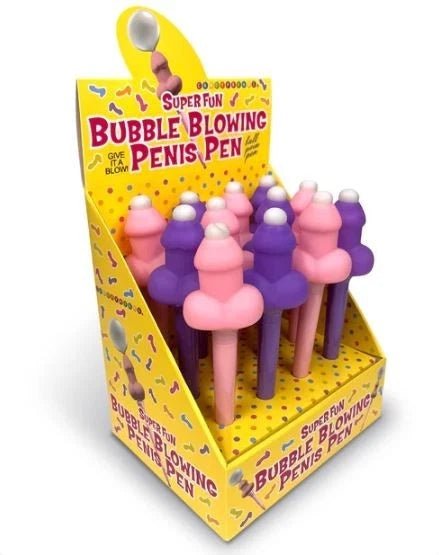 Little Genie Super Fun Penis Bubble Blowing Penis Pen - Display of 12ct