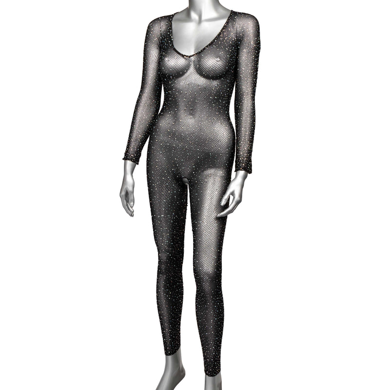 CalExotics Radiance Crotchless Full Body Suit - Queen - Black