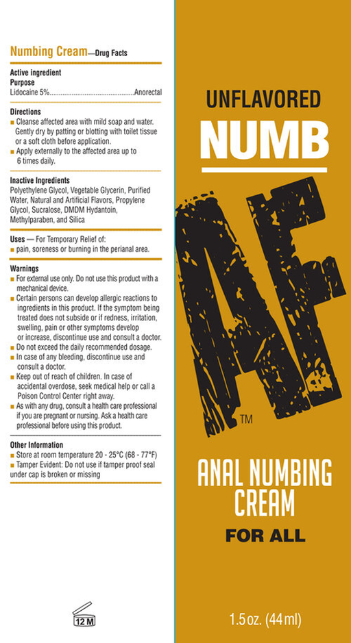 "Numb Af - Anal Desensitizing Gel - Unflavored - 1.5 Fl. Oz. LG-BT611"