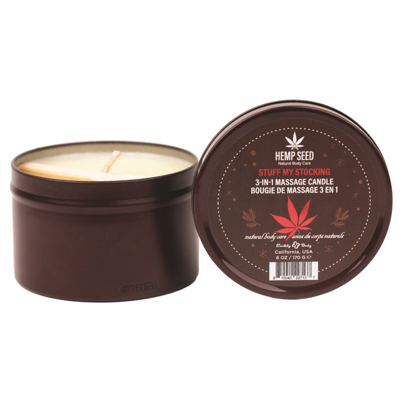 Earthly Body Hemp Seed 3 in 1 Massage Candle Stuff My Stocking - 6oz