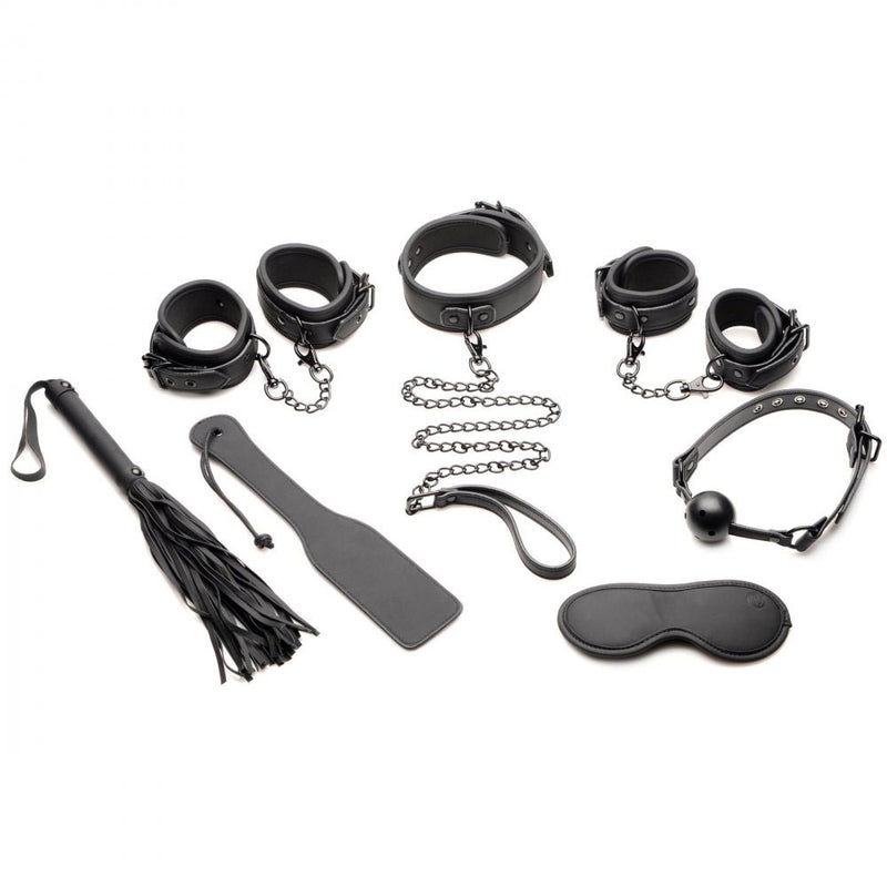 XR Brands Master of Kink 10 Piece Deluxe Bondage Set - Black