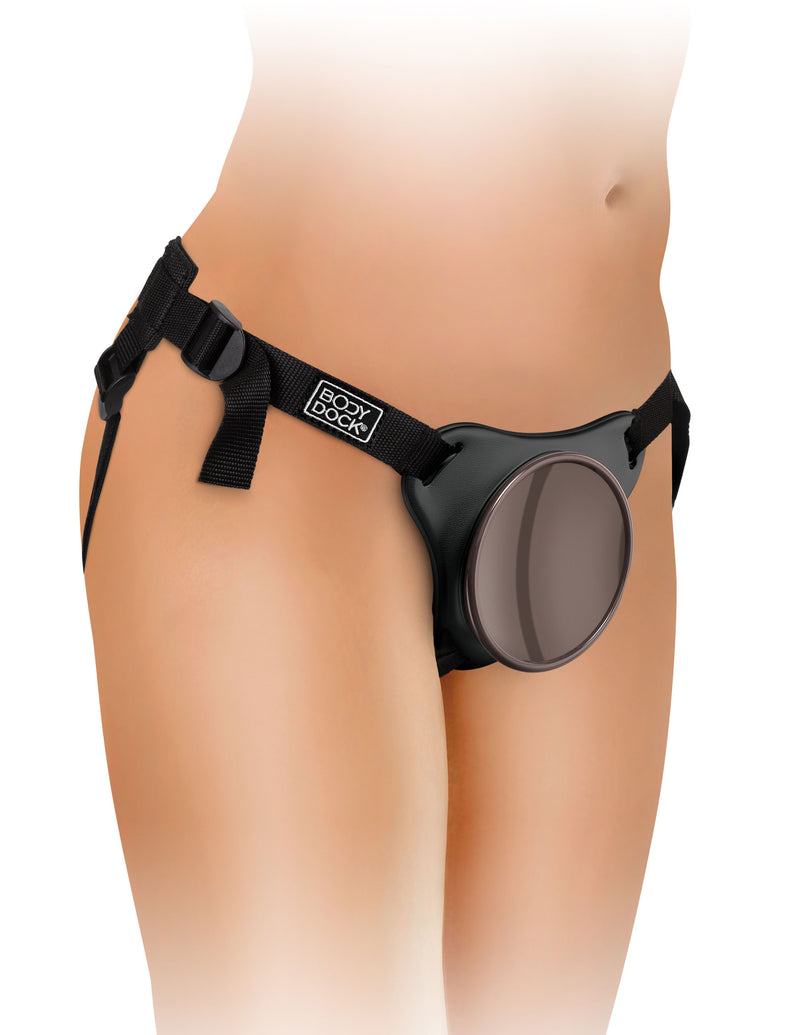 Pipedream King Cock Elite Comfy Silicone Body Dock Kit - Harness and 7 Inch Dildo - Tan