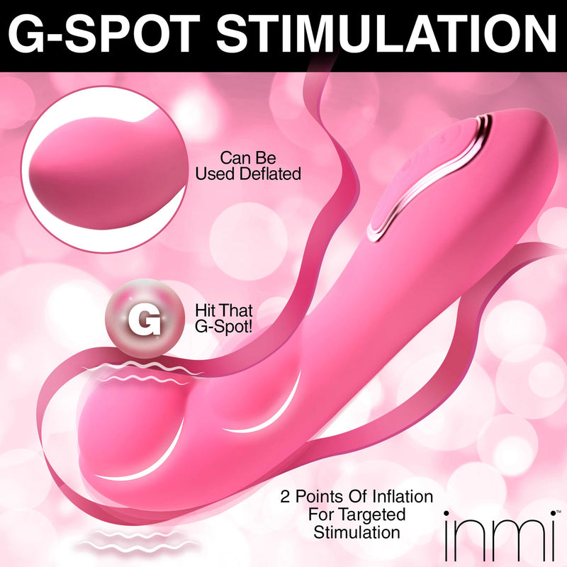 XR Brands Extreme-G Inflating G-Spot Silicone Vibrator - Pink