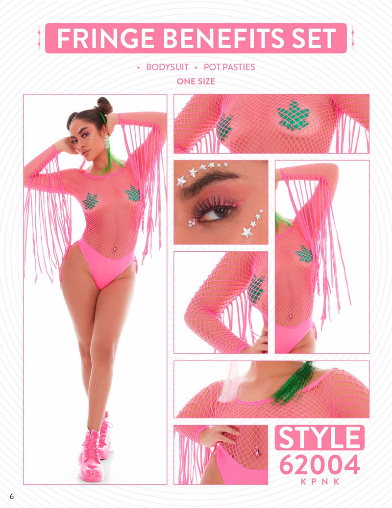 KandiHouse Fringe Benefits 2pc Set - One Size - Pink