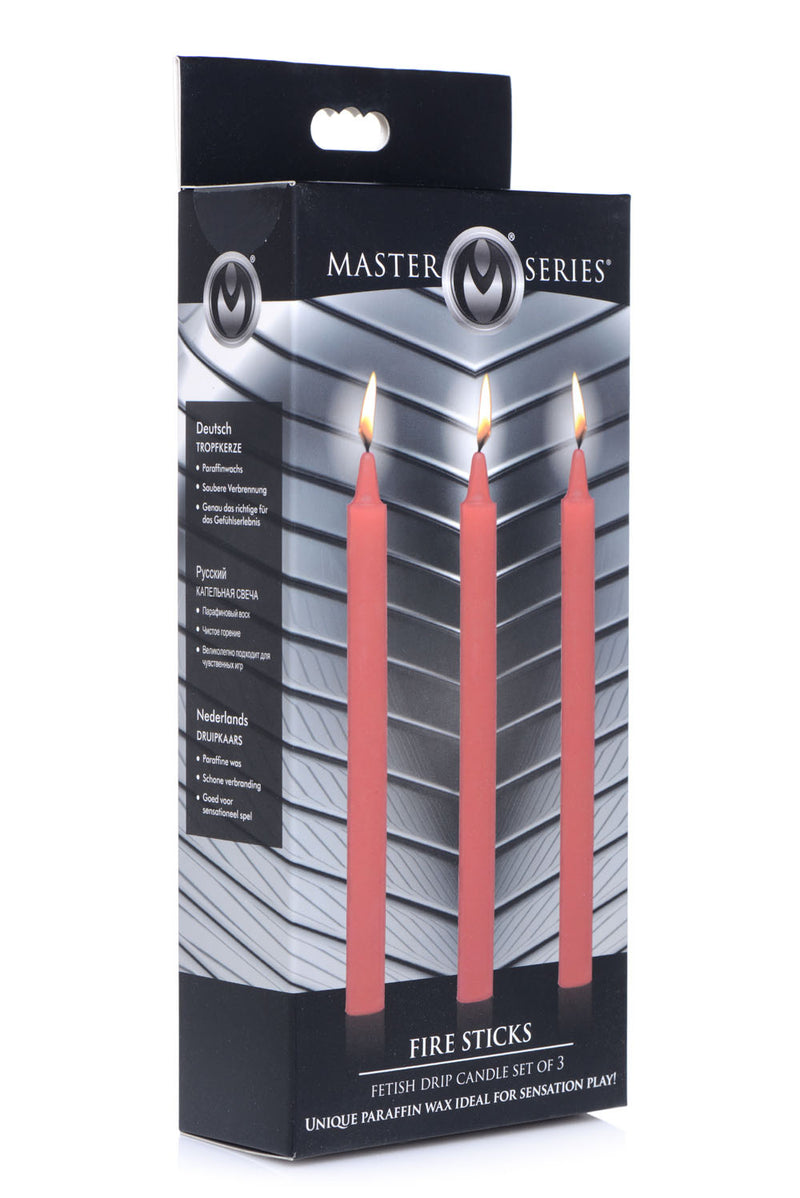 XR Brands Fetish Drip Candles 3pk - Red