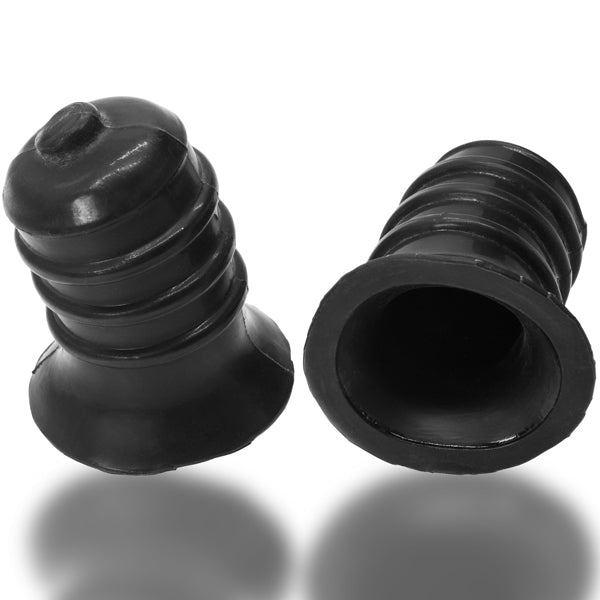 Oxballs Ribnibs Curved Springy-Ribbed Nipsuckers - Black