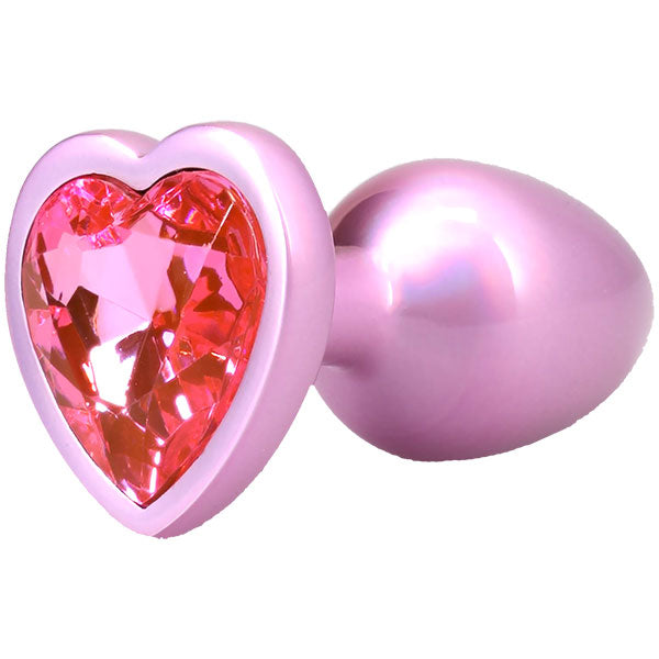 Doc Johnson Booty Bling Metal Heart Plug - Medium - Pink