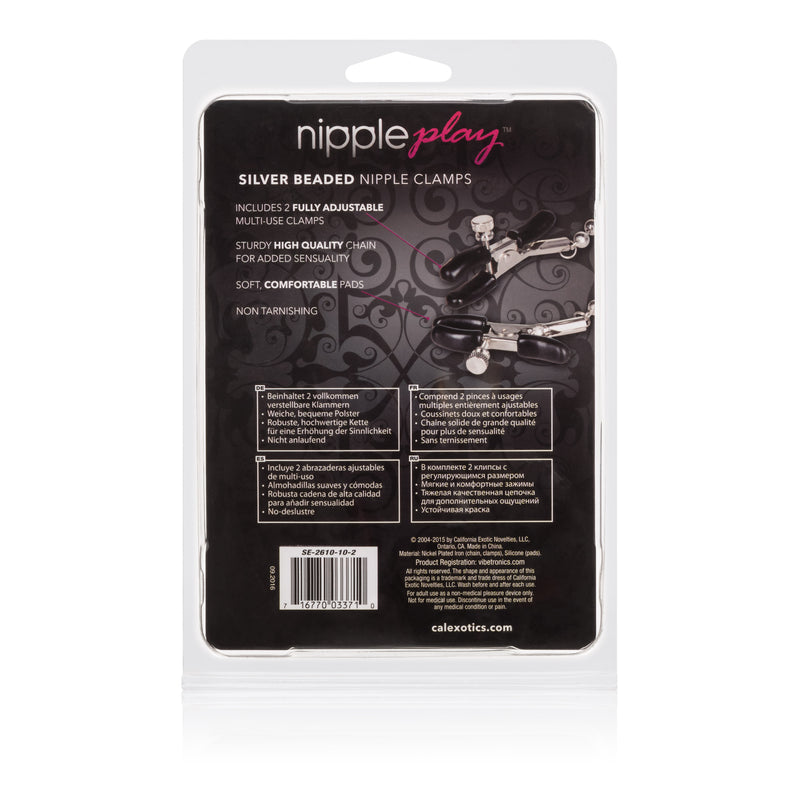 CalExotics Silver Beaded Nipple Clamps