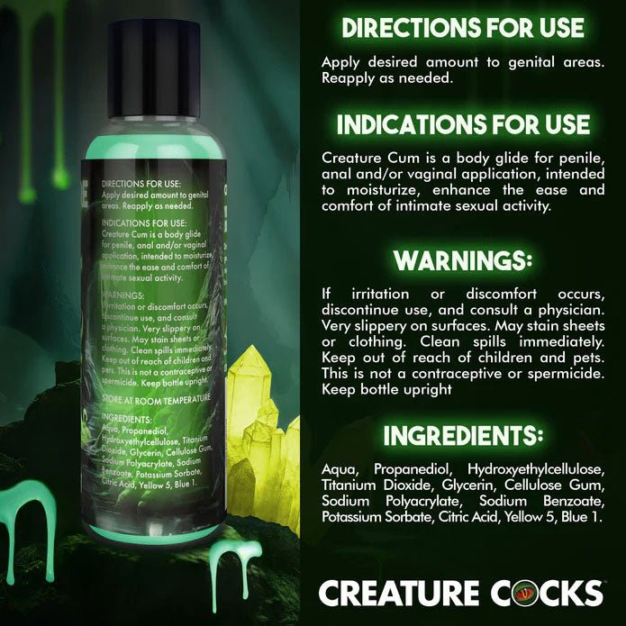 XR Brands Creature Cum Green Water-Based Lubricant 4oz