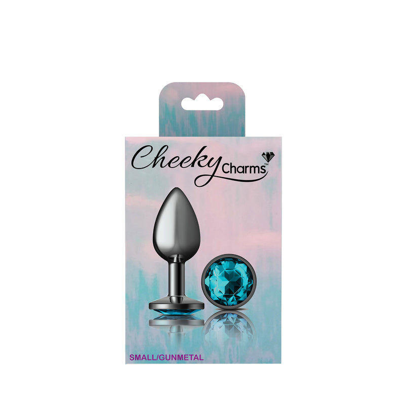 Viben Teal Round Gem Gunmetal Metal Plug - Sm